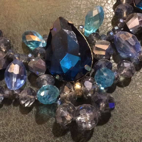 Sparking multi stone necklace blues purples - Picture 2 of 8